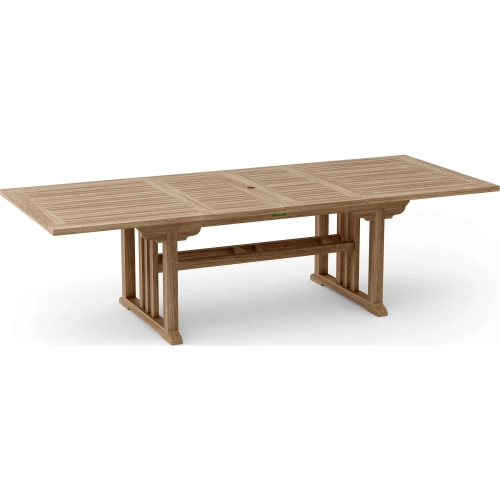 Sahara Outdoor 106" Double Extension Table in Honey Golden Brown Teak
