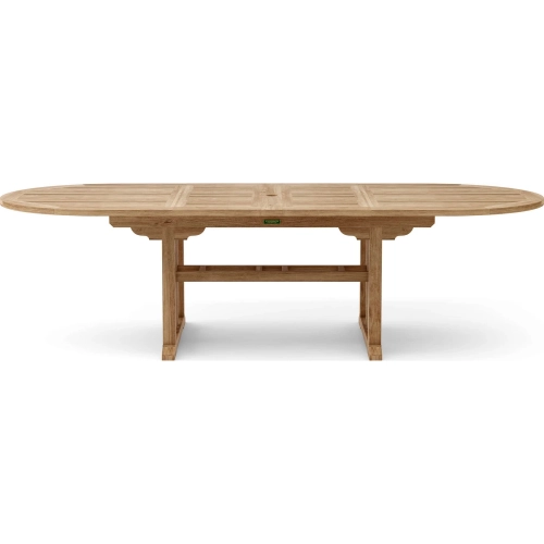 Sahara Outdoor 106" Oval Double Extension Dining Table in Honey Teak
