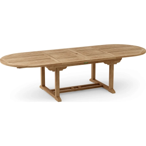 Bahama Outdoor 117" Oval Double Extension Dining Table in Honey Teak