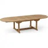 Bahama Outdoor 117" Oval Double Extension Dining Table in Honey Teak