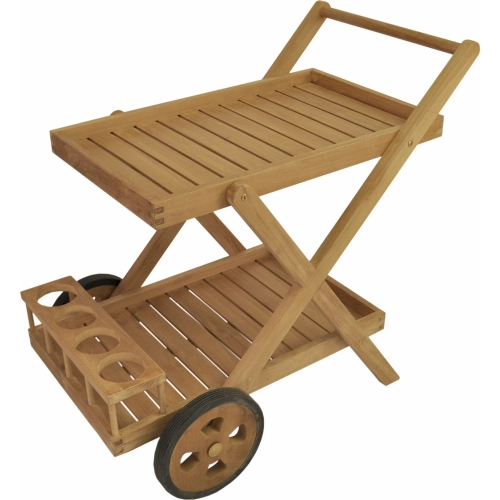Cobana Outdoor Serving Trolley Cart in Honey Golden Brown Teak