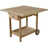 Danica Outdoor Serving Table Trolley Cart in Honey Golden Brown Teak
