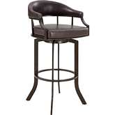 Pharaoh 30" Swivel Bar Stool in Brown Leatherette & Auburn Bay Metal