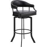 Pharaoh 30" Swivel Bar Stool in Black Leatherette & Black Metal