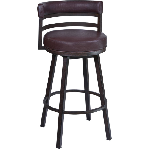 Titana 26" Counter Stool in Brown Leatherette & Auburn Bay Metal