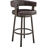 Cohen 30" Swivel Bar Stool in Chocolate Leatherette & Java Metal