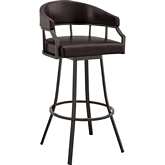 Palmdale 30" Swivel Bar Stool in Brown Leatherette & Brown Metal