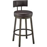 Dalza 26" Swivel Counter Stool in Mocha Finish & Brown Leatherette