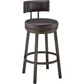 Dalza 30" Swivel Bar Stool in Mocha Finish & Brown Leatherette
