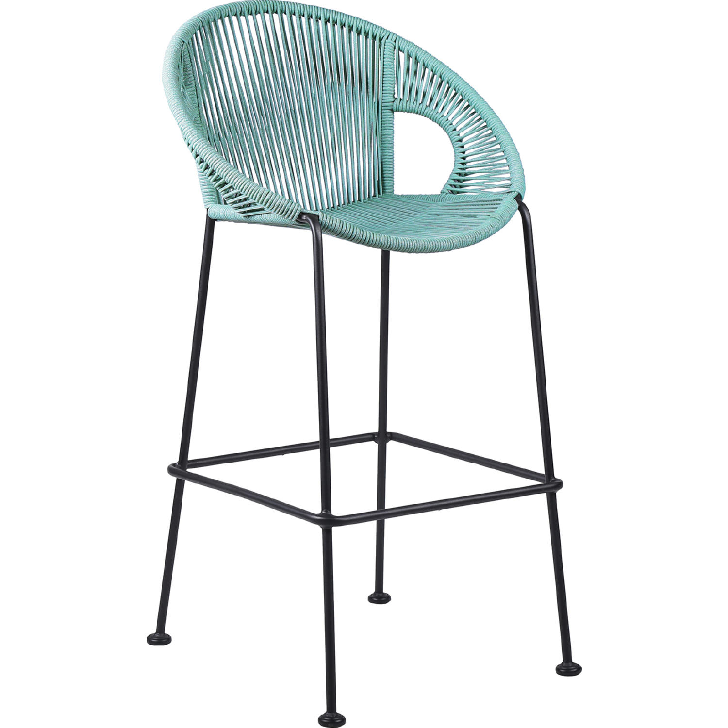 Wasabi green woven counter stool