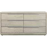 Abbey 6 Drawer Dresser in Grey Oak Wood