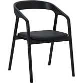 Apache Dining Chair in Black Oak & Black Leatherette (Set of 2)