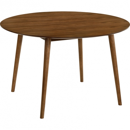 Arcadia 48" Round Dining Table in Walnut Wood