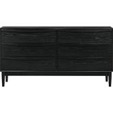 Artemio 6 Drawer Dresser in Black Finish Wood