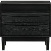 Artemio 2 Drawer Nightstand in Black Finish Wood