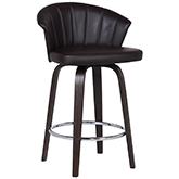 Ashley 30" Swivel Bar Stool in Wood & Brown Leatherette