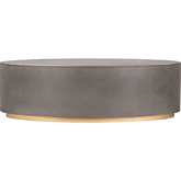 Anais Oval Coffee Table in Grey Concrete & Brass