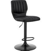 The Bardot Adjustable Height Swivel Bar Stool in Black Leatherette