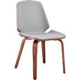 Brinley Dining Chair in Gray Leatherette & Walnut Finish