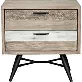 Bridges 2 Drawer Nightstand in Two Tone Grey Acacia Wood
