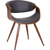 Butterfly Dining Chair in Walnut Finish & Gray Fabric