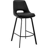 Carise 26" Swivel Counter Stool in Black Leatherette & Black Metal
