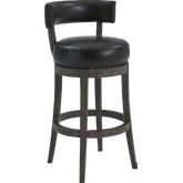 Corbin 26" Swivel Counter Stool in Onyx Brown Leatherette & Grey Wood