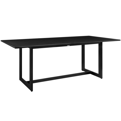 Cayman Outdoor 79" Dining Table in Black Aluminum