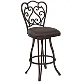 Celeste 30" Swivel Bar Stool in Espresso Fabric & Auburn Bay Iron