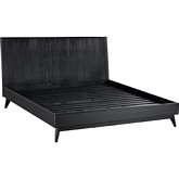 Carnaby King Platform Bed Frame in Black Brushed Oak Wood