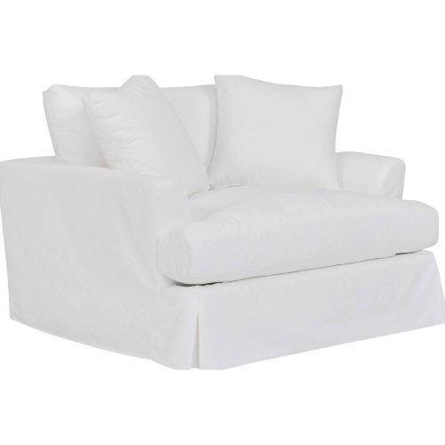 Ciara 53" Accent Chair & a Half in Pearl White Fabric