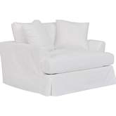Ciara 53" Accent Chair & a Half in Pearl White Fabric