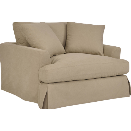 Ciara 53" Accent Chair & a Half in Sahara Brown Fabric