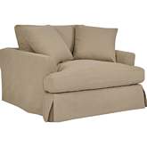 Ciara 53" Accent Chair & a Half in Sahara Brown Fabric