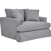 Ciara 53" Accent Chair & a Half in Slate Gray Fabric