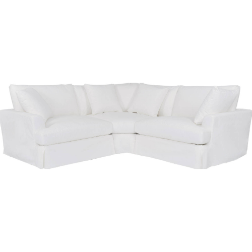 Ciara 3 Piece Sectional Sofa in Pearl White Fabric
