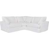 Ciara 3 Piece Sectional Sofa in Pearl White Fabric