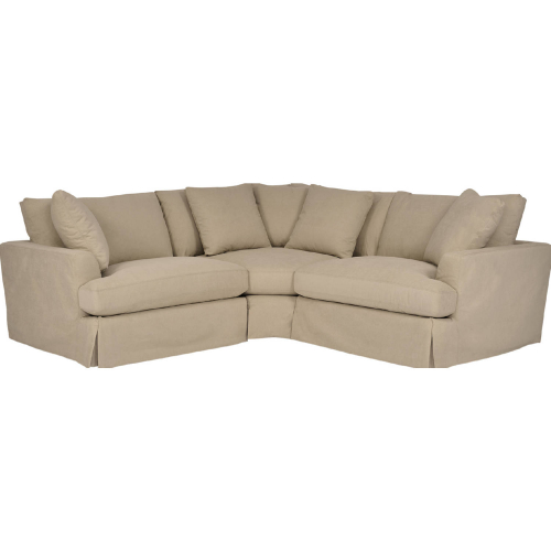 Ciara 3 Piece Sectional Sofa in Sahara Brown Fabric