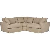 Ciara 3 Piece Sectional Sofa in Sahara Brown Fabric