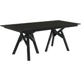 Cortina 79" Dining Table in Black Wood with Black Legs