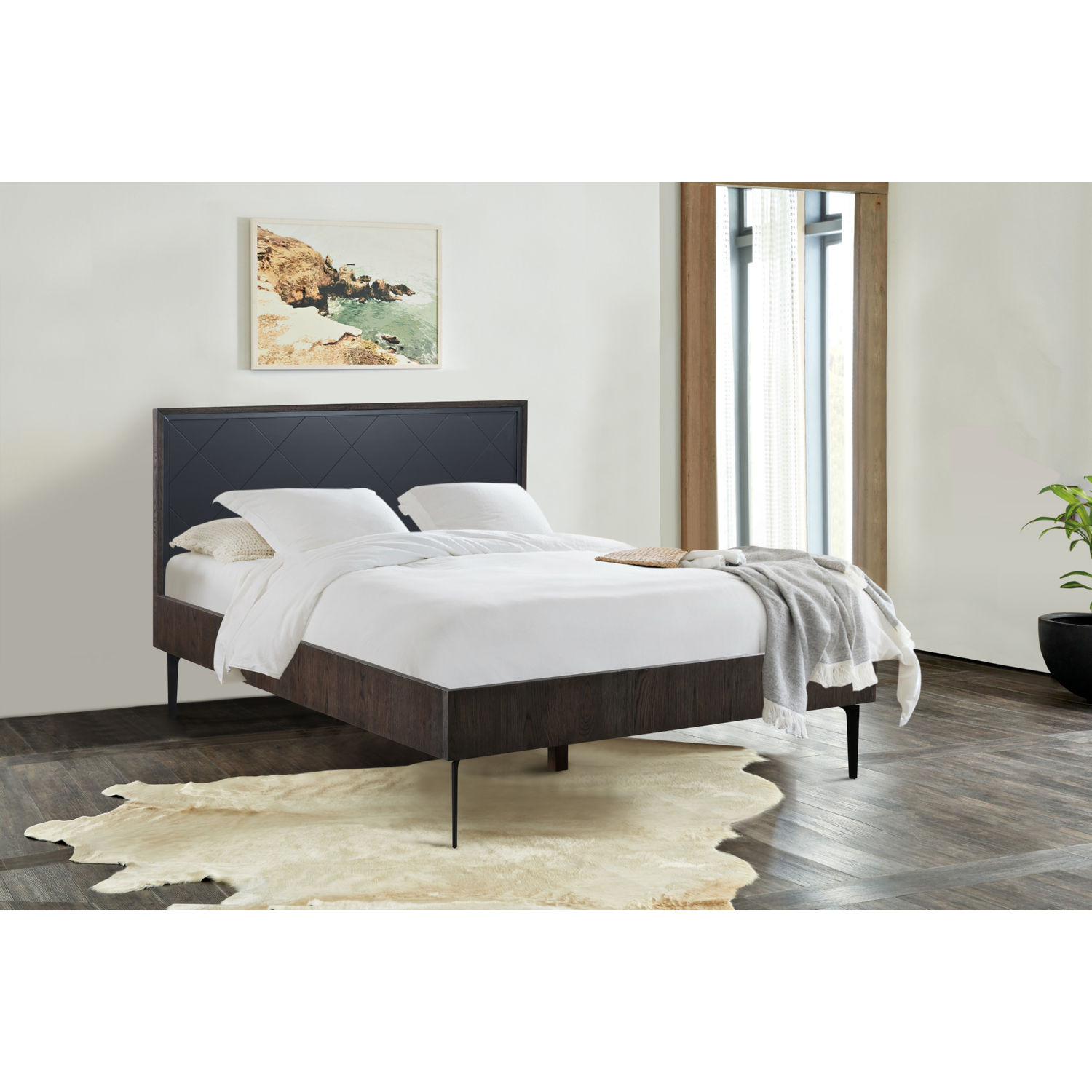 Armen Living Cross Platform Bed Frame - Thumbnail 4