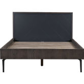 Cross Queen Platform Bed Frame in Solid Dark Oak & Metal