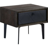 Cross Nightstand in Solid Dark Oak & Metal