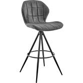 Catalina 26" Counter Stool in Charcoal Gray Fabric & Black Finish