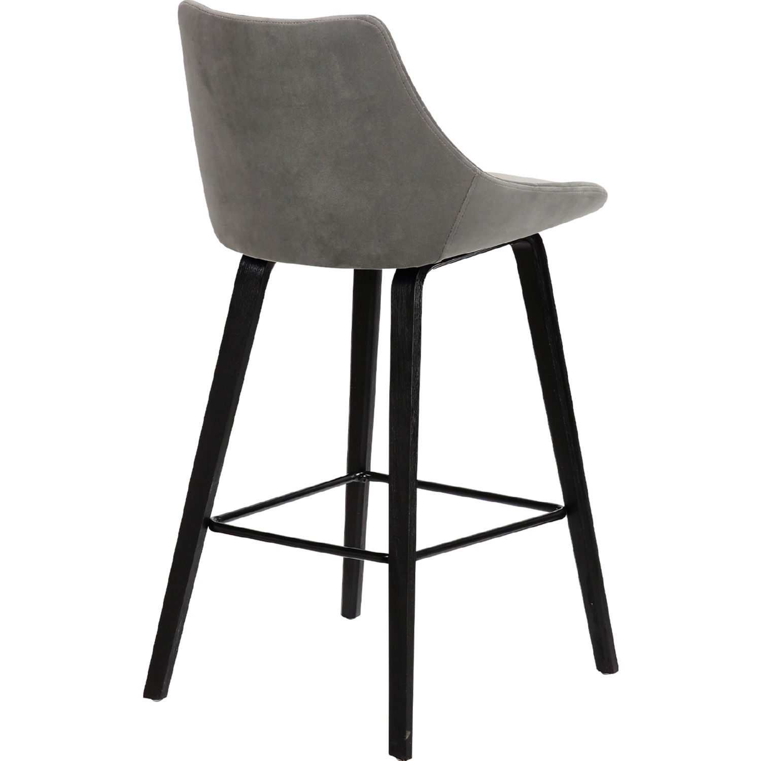 Armen Living Dani 26in Gray Velvet Barstool - Thumbnail 4