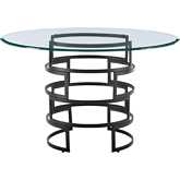 Diaz 48" Round Dining Table in Matte Black Iron & Glass