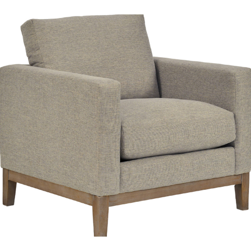 Donna 35" Accent Chair in Platinum Gray Fabric & Gray Wood (Set of 2)