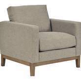 Donna 35" Accent Chair in Platinum Gray Fabric & Gray Wood (Set of 2)