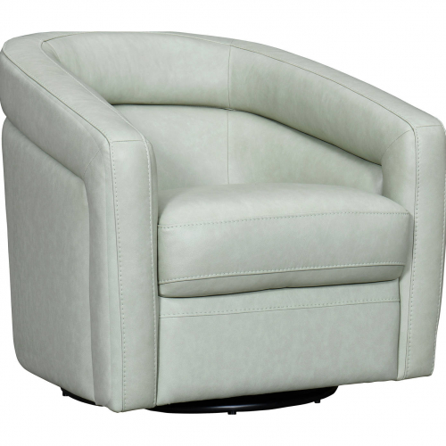 Desi Swivel Accent Chair in Mint Green Leather