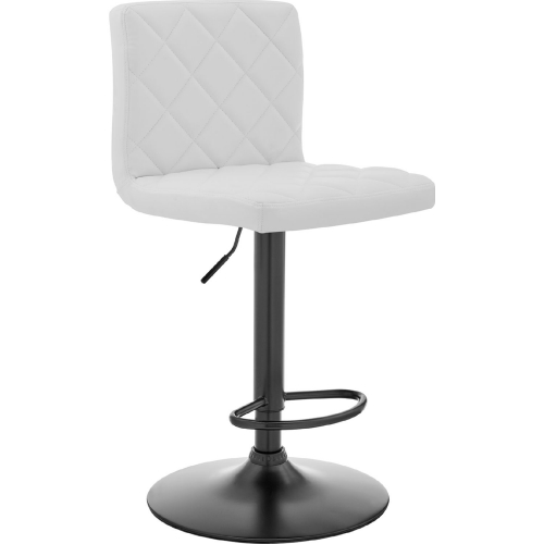 The Duval Adjustable Height Swivel Bar Stool in White Leatherette